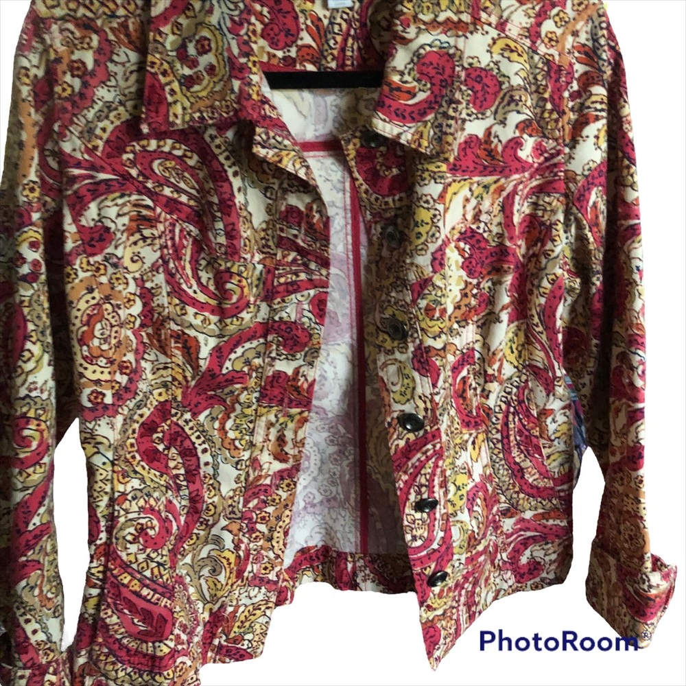 Charter Club Bold Colored Canvas Trucker Jacket/ Shacket Medium - Picture 6 of 9